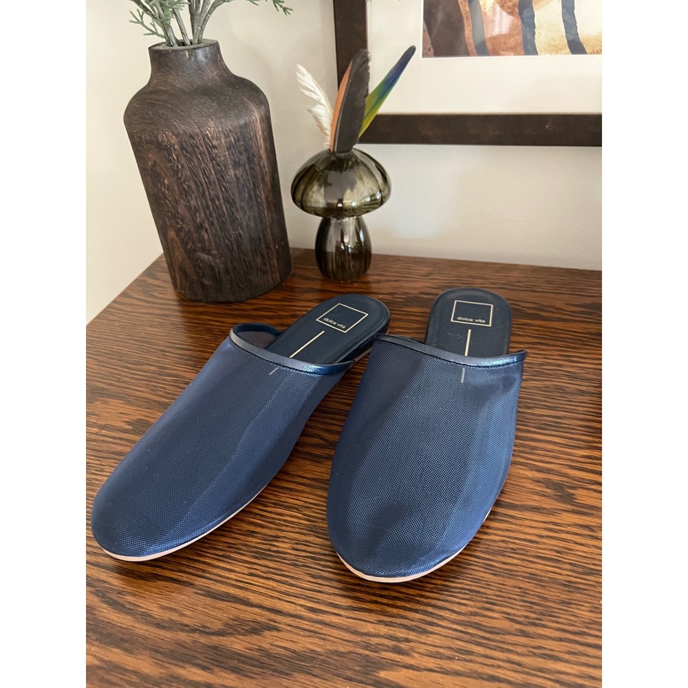 Dolce Vita Navy Mesh Mule Flats Slip On  Loafer Women's 9.5